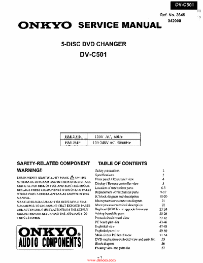 onkyo DV-C501 onkyo DV-C501 service manual